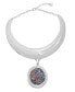 Abalone Pendant Collar Necklace Abalone/Silver - фото #1