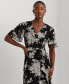 ფოტო #4 პროდუქტის Women's Floral Belted Crinkle Georgette Dress