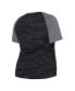 ფოტო #2 პროდუქტის Women's Black Chicago White Sox Plus Size Space Dye Raglan V-Neck T-shirt
