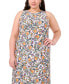 Plus Size Printed Round-Neck Sleeveless Maxi Dress
