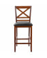 Фото #8 товара Set of 2 Bar Stools 25'' Counter Height Chairs Walnut