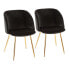 Фото #1 товара Fran Chair in Gold Metal and Velvet Set of 2