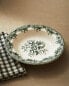 Floral earthenware soup plate