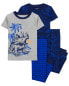 Toddler 4-Piece Dinosaur Cotton Blend Pajamas 4T