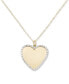 ფოტო #1 პროდუქტის Framed Heart 18" Pendant Necklace in 10k Two-Tone Gold