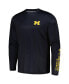 Men's Navy Michigan Wolverines Terminal Shot Omni-Shade Long Sleeve T-shirt Синий, XL - фото #3