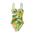 Фото #4 товара Women's Banana Print Pique Bandeau Full Coverage One Piece Swimsuit - Kona Sol