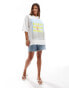 ASOS DESIGN oversized t-shirt with margs drink photographic in white