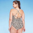 Women's Leopard Print Wrap Belt Medium Coverage One Piece Swimsuit - Kona Sol