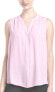 Womens NYDJ Pink Pleat Back Sleeveless Split Neck Blouse size S 150381