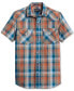 Фото #1 товара Men's Frontier Plaid Short Sleeve Button-Front Shirt