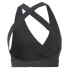 Puma Mid Impact Yogini Cross Over Sports Bra Womens Black Casual 52326001