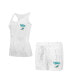 ფოტო #1 პროდუქტის Women's Miami Dolphins Quartz Hacci Knit Tank Top Shorts Sleep Set