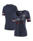 Фото #2 товара Women's Heathered Navy Washington Wizards Tri-Blend U-Neck Jersey T-shirt