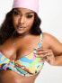 Фото #2 товара ASOS DESIGN Curve step front underwired bikini top in abstract print