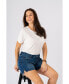 Фото #1 товара Plus Size Side Vent Shorts