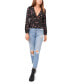 Фото #6 товара Women's Floral V-Neck Button Front Long-Sleeve Blouse