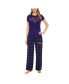 Фото #1 товара Women's Purple, Black Baltimore Ravens Arctic T-shirt and Flannel Pants Sleep Set