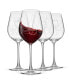 Geo White Wine Glass with Geometric Shape Design, 4 Piece