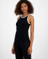 Фото #1 товара Women's Contrast Trim Sleeveless Halter Sweater