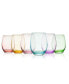 Фото #1 товара Glass Colored Stemless Wine Glass, Set of 6
