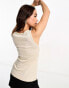 Morgan knitted cami top with gold buckle detail in beige