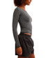 ფოტო #3 პროდუქტის Women's Love Letter Textured Long-Sleeve Top