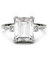 ფოტო #3 პროდუქტის Moissanite Emerald Engagement Ring (3-3/4 ct. tw.) in 14k White Gold