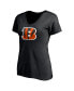 ფოტო #3 პროდუქტის Women's Joe Burrow Black Cincinnati Bengals Player Icon Name and Number V-Neck T-shirt