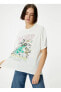 U Yaka Ekru Kadın T-Shirt 4SAL10234IK