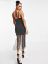 Фото #2 товара ASOS DESIGN Petite strappy all over diamante midi dress in black