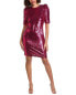 Фото #1 товара Rene By Rene Ruiz Sequin Sheath Dress Women's Pink 2