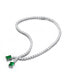 Фото #1 товара Sterling Silver White Gold Plated with Two-Stone Tennis Chain Collar Necklace