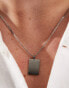 Фото #4 товара ASOS DESIGN waterproof stainless steel necklace with square pendant in silver tone