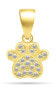 Фото #1 товара Charming gold-plated pendant with zircons Paw PT85Y