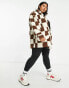Фото #8 товара Wednesday's Girl Curve boxy oversized coat in check fluffy borg