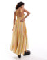 Фото #2 товара Free People striped poplin cami maxi dress in yellow multi