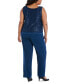 ფოტო #5 პროდუქტის 3-Pc. Plus Size Sequined Lace Pantsuit & Shell