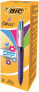 Фото #2 товара BIC 4 Colours Grip - Clip - Clip-on retractable ballpoint pen - Refillable - Blue - Green - Pink - Purple - 12 pc(s) - Medium