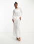 Фото #2 товара Pieces Bridal lace maxi dress in white