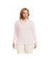 Women's Plus Size Long Sleeve Wide Rib Cowl Neck Tee