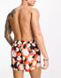 ONLY & SONS floral swim short in orange