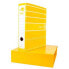 LIDERPAPEL Lever arch file A4 filing system lined without radome spine 80 mm yellow with box and metal compressor