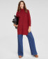 ფოტო #1 პროდუქტის Women's Turtleneck Waffle-Knit Tunic Sweater, Created for Macy's