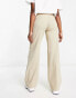 Bershka wide leg tailored trousers in mushroom