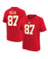 ფოტო #1 პროდუქტის Big Boys Travis Kelce Red Kansas City Chiefs Player Name and Number T-shirt