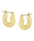 Gold-Tone Sculpted Hoop Earrings