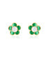 Фото #2 товара Malachite Daisy Stud Earrings 14K Gold