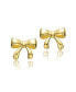 Фото #2 товара 14k Gold Plated Wrapped in Ribbons Tiny Stud Earrings for Baby/Toddler