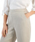 Фото #4 товара Women's 100% Linen Solid Cropped Pull-On Pants, Created for Macy's